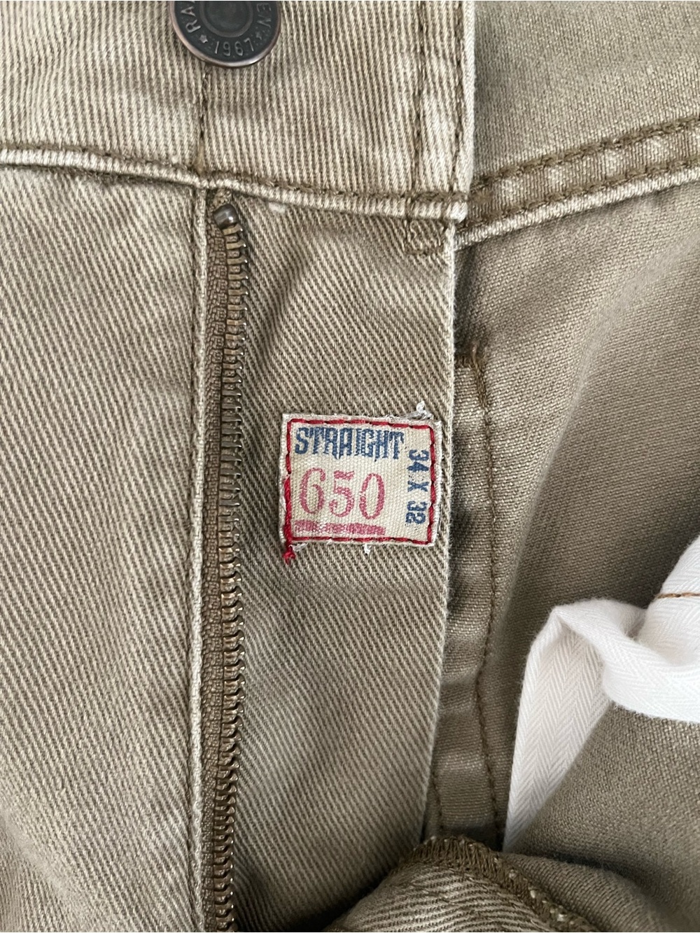 Polo Ralph Lauren 650 Straight Olive Khaki 5-Pocket Pants Men’s 34x32 Cotton - Picture 6 of 11